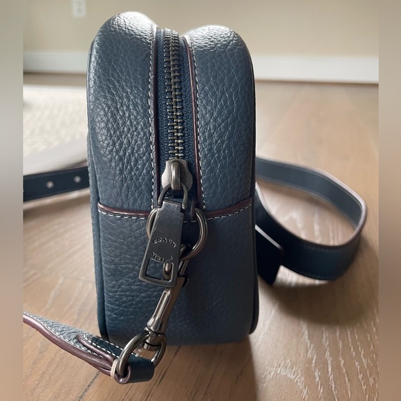 Coach X Peanuts Jaime Camera Bag with Snoopy Ski Motif, Blue Pebbled Leather - Picture 5 of 13